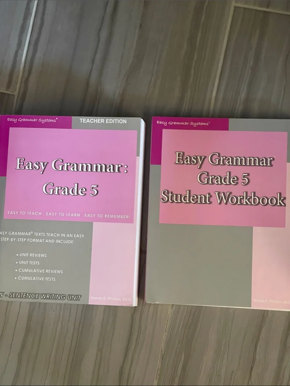Easy Grammar Grade 5 Student Workbook & Teacher Edition - Pink